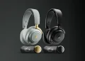 SteelSeries Arctis Nova Elite gamingheadset i farven Sage & Gold og Obsidian