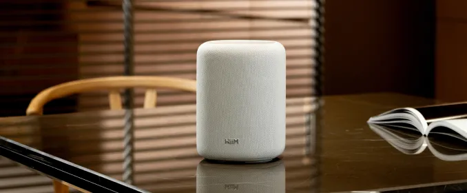 WiiM Sound Lite smart højttaler i sort og hvid finish