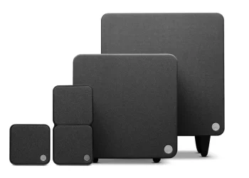 Cambridge Audio MSX højttalersystem i sort med satellitter og subwoofer