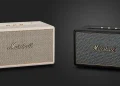 Marshall Acton IV og Stanmore IV i cream og sort med opdateret design og Auracast-understøttelse.