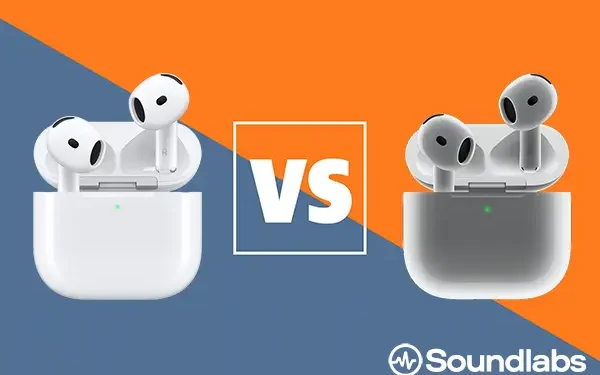Illustration af sammenligning mellem Apple AirPods 5 og AirPods 4